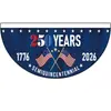 Producto de gran venta transfronteriza: Bandera Abanico Americana del 250º Día de la Independencia, Bandera Semicircular, Decoración para Jardín Exterior, Bandera de Poliéster