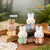 Llavero Colgante de Conejo con Flor Flocada Creativo, Decoración de Mochila Estilo Mejor Amigo, Lindo Regalo, Venta al por Mayor de Artículos Pequeños