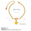 Moda Europeia e Americana Personalidade Cor Doce Pingente de Número Pulseira Enrolada Não Desbota Banhado a Ouro 18K Versátil Acessório de Mão