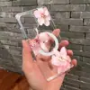 Funda de teléfono magnética adecuada para Samsung S26ULTRA con flores, dos en uno S25 floral S24 cubierta protectora transparente A16