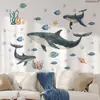 M20590 Pegatinas de Pared Creativas de Vida Marina Ballena Algas Caracola para Dormitorio Sala de Estar Decoración de Embellecimiento Pegatinas de Pared Autoadhesivas