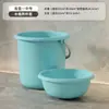 Cubo de Plástico Grande para el Hogar con Tapa, Adecuado para Dormitorios de Estudiantes, Grueso y Duradero, Cubo Redondo Portátil para Bañarse