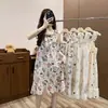 2026 Nuevo Camisón de Verano sin Mangas con Copas Integradas, Estilo Celebridad de Internet, Puro y Sexy, Fresco y de Longitud Media para Casa