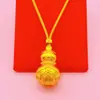 2026 Nuevo Colgante de Calabaza Grabada Collar Tejido para Mujer, Cadena para Suéter de Calabaza Chapada en Oro al por Mayor