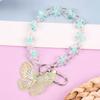 Colgante de Cuenta de Flor Llavero de Coche Colgante Mariposa Chapada en Color Pulsera de Cuentas Cadena Colgante Portátil Nicho de Gama Alta