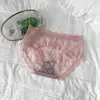 Novas Calcinhas de Renda Plus Size Femininas Pure Desire Laço Malha Vazada Borda de Renda Transparente Calcinhas de Cintura Alta Femininas