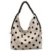 Bolsa casual de lunares de gran capacidad para mujer, nuevo modelo 2026, ligera y versátil, adecuada para el trabajo, bolso de hombro, bolsa de lona, bolsa tote