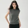 Nuevo Chaleco de Cachemira para Mujer Otoño/Invierno 2026, Cuello Redondo, Sin Mangas, Color Sólido, Chaleco de Punto Simple, Chaleco Engrosado