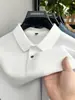 Fábrica Original 100% Algodão Polo Verão Meia-Manga para Meia-Idade Novas Camisetas Casuais Masculinas com Gola e Cor Lisa
