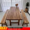 Mesa de jantar pequena de madeira maciça, mesa de chá de madeira de olmo antigo, escrivaninha de dupla finalidade, painel de madeira grande para varanda, mesa estilo Wabi-Sabi, formato retangular