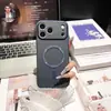 Funda de Cuero Vegetal con Ventana Grande para iPhone 17 Pro Max, Funda Magnética para Teléfono, Cubierta Protectora Anti-Caídas con Agujero de Precisión para Apple 16