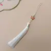 Pingente Borboleta com Franja de Pó Cloisonné Guanshan Yue 10CM Espiga Leque Tuan Joia Hanfu Cheongsam Fecho de Pressão Proibido