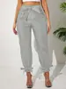Pantalones casuales de cintura media para mujer, populares en Europa y América, con diseño de lazo, al por mayor desde Amazon