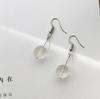 B049 Pendientes Harajuku vintage con cuentas redondas esmeriladas y bolas de cristal transparente, pendientes largos con temperamento en forma de corazón para niña