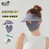 Mascarilla de Protección Solar de Verano para Cara Completa Seda de Hielo Transpirable Anti-UV Face Kini Chal para Ciclismo al Aire Libre Sombrilla Sombrero de Copa Vacío