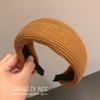 Diadema de ala ancha plana de punto de color sólido retro de Corea del Sur, diadema versátil, elegante y sencilla para celebridades de Internet, horquilla
