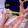 Pulsera Clásica Baifu de Oro Arena Vietnamita con la Palabra "Fu" Estilo Étnico Lujo Ligero Versátil Joyería Elegante para Mujer Imitación Oro Que No Se Desvanece