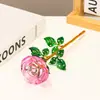 Adorno de cristal de rosa, decoración creativa para el hogar, adorno de cristal, adorno artesanal, regalo para el Día de San Valentín y el Día de la Madre