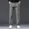 Calças Casuais Novas de Outono Masculinas Elásticas Largas Retas Algodão Puro Casual de Negócios Versáteis Calças Compridas Estilos de Primavera e Outono