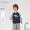 [7A Antibacteriano] Sudadera de Manga Larga para Niños Nueva Otoño Holgada Raglán Ropa Infantil Bloqueo de Color Top de Bebé Otoño