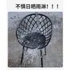 Juego de Mesa Redonda Pequeña y Sillas de Acero al Carbono Sencillo para Ocio en Balcón, Mesa de Reuniones, Área de Descanso, Cafetería de Té con Leche al Aire Libre, Mesa de Comedor al Aire Libre