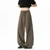 Pantalones negros de corte inclinado y curvos para hombre, nuevo estilo de verano, marca de moda, pantalones deportivos holgados rectos de pierna ancha