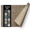 Fabricante Personalizado Textura Imitación Lino Cuero de PVC Salvamantel Estilo Western Hotel Hogar Mantel de Mesa Impermeable y Resistente al Aceite Estilo Europeo Base para Tazón