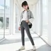 Leggings Lisos de Algodão Elástico para Crianças, Estilo Coreano Outono e Inverno, Calças Justas para Crianças Maiores, Calças de Menina