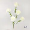 Buquê de cravos artificiais com 5 cabeças, flores falsas para decoração de sala de estar, centro de mesa, flores secas, arranjo floral de alta qualidade para quartos
