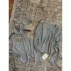 Conjunto de duas peças Misja: top de alça fina estilo coreano com textura macia e cardigã de tricô para mulheres 91012 (com fita)