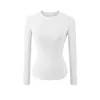 Blusas Femininas, Camisetas Básicas Elásticas de Corte Justo, Primavera e Outono, Multicor, Atacado Transfronteiriço, Corte Justo, Gola Redonda Pequena, Emagrecimento, Roupa de Baixo de Manga Longa