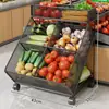 Estante de supermercado, expositor independiente para frutas y verduras, estante móvil para almacenamiento de snacks, unidad de estantería multicapa de gran capacidad