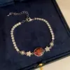 Pulsera de Estrella de Zircón Ovalado Colorida Estilo Europeo Brazalete de Lujo para Fiesta Nocturna Estilo de Lujo Ligero Sensación de Alta Gama Joyería de Mano para Mujeres Venta al por Mayor