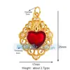 P04 L49B Accesorios para joyería DIY AMOR AMOR corazón circón rojo aceite goteando alas de cupido