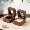 Suministro Directo de Fábrica Caja de Almacenamiento para Anillos Pequeña Madera Maciza de Gama Alta Caja Cuadrada Portátil para Almacenamiento de Anillos, Pendientes, Joyería