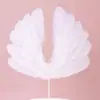 Decoración de pastel con plumas, inserto de red roja, hermosas alas de ángel, amor, pluma cambiante, accesorios para hornear de cumpleaños