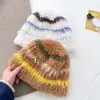 2024 Novo Estilo Coreano Chapéu de Lã Tricotado de Pelúcia de Inverno Chapéu Fofo Chapéu de Pescador Espessado Quente Feminino para Outono e Inverno Chapéu de Lã