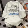 Camiseta de Manga Corta con Estampado de Letras de Marca de Tendencia de Diseño de Nicho para Mujer Verano 2026 Casual Holgada Versátil para Pareja