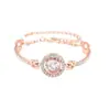 Popular Pulsera de Moda Color Oro Rosa Ocho Corazones y Ocho Flechas Pulsera de Circonita para Mujer Versátil Estilo Coreano Pulsera de Diamante al por Mayor