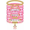 Pulseira Pulseira de Câncer Pulseira de Presente de Feriado Pingente de Fita de Cristal Rosa Pulseira de Pedra Vermelha com Laço