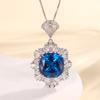 2024 nova Zhuang Shengsheng jóias simulação vermelho corindo gordura azul cristal moda pingente terno 14*14-12*12