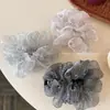 Pinza para el pelo de organza con pedrería estilo coreano para mujer, pinza banana de alta gama con diseño de cielo estrellado para coletas, accesorio para el pelo de pinza retorcida