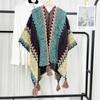 Chal Estilo Étnico Ropa de Viaje Capa Estilo Noroeste de Yunnan Lijiang Dali Cárdigan Manta con Borlas Cálida Protección Solar