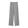 Pantalones Casuales de Punto Waffle Estilo Coreano, Caída Recta, para Mujer, Otoño, Temperamento Simple, Versátiles, Pierna Ancha, Holgados, Adelgazantes, Largos