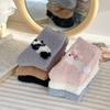 Calcetines de Peluche para Mujer, Calcetines de Coral Fleece para Otoño e Invierno, Calcetines Gruesos y Cálidos con Animales de Dibujos Animados y Bolas para el Hogar, el Suelo y Dormir