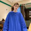 Nueva Camiseta Casual Básica de Manga Larga con Cuello Redondo de Color Sólido para Hombre Primavera 2025 Top para Hombre
