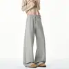 Calça Jogger Cinza Pesada Desconstruída Americana Masculina Outono Nova Chegada Marca Tendência Solta Reta Versátil Casual Calça Longa