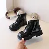 Botines Cortos Estilo Británico para Niños 2026 Otoño/Invierno Botas tipo Martin para Niñas Botines Individuales Estilo Coreano para Niñas Elegantes de Moda Estudiantes Botas de Cuero