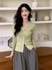Roupas de Amostra de Fábrica! ! Produto Órfão! Cardigã de Malha Feminino de Primavera Versátil Pequeno Dopamina Cardigã Gentil Coreano