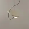 Luminária pendente minimalista italiana de aço inoxidável para quarto, com cabeça prateada e holofote inteligente, compatível com o aplicativo Mi Home, livre de liga metálica